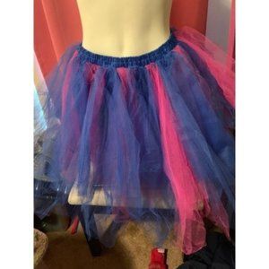 Pink & Blue Tulle Tutu with elastic waistband